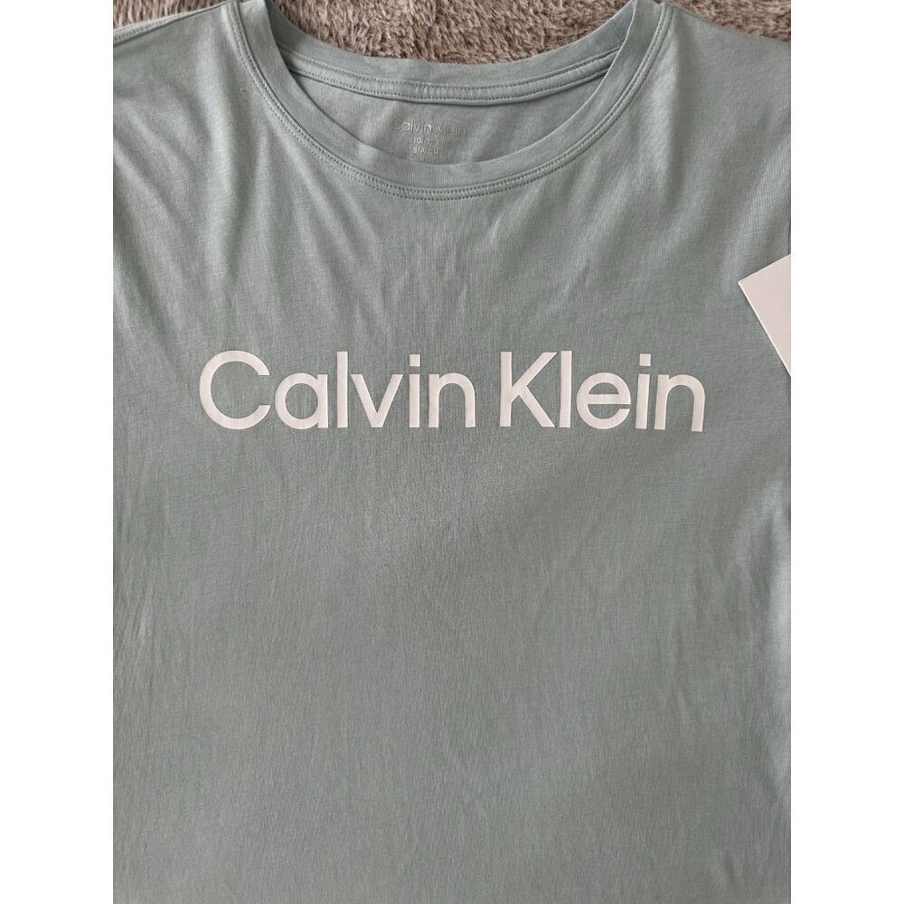 Calvin Klein Performance Women's Logo T-Shirt Blue Surf Short Sleeve New - Picture 6 of 15